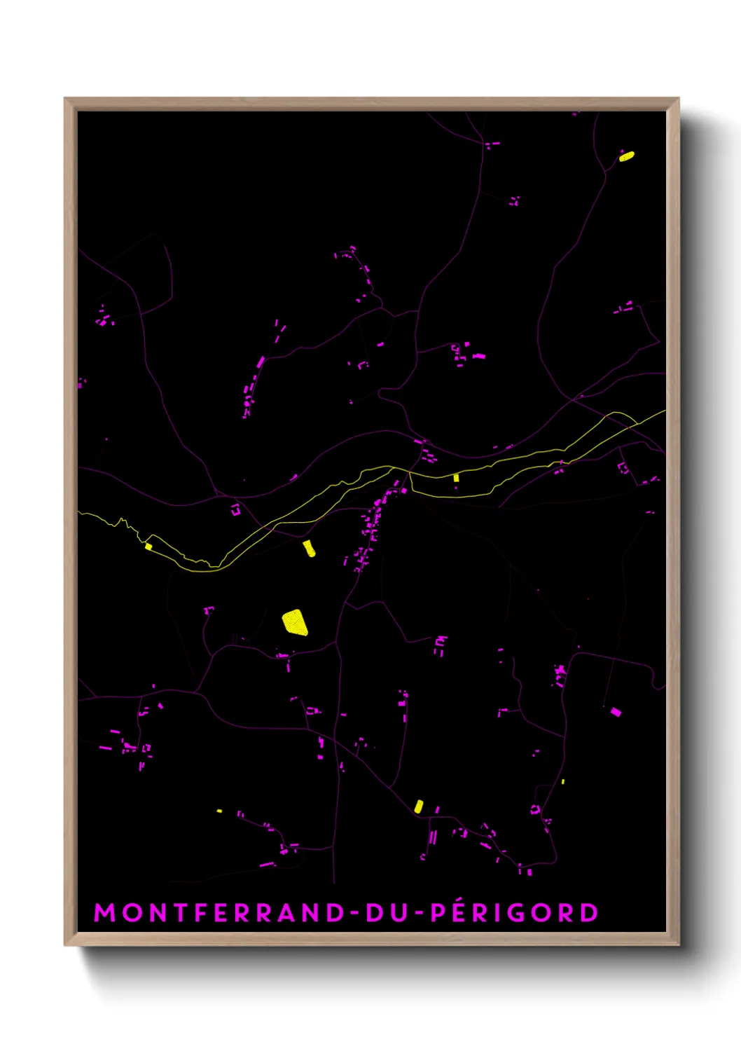 Une affiche de carte sur Montferrand-du-Périgord