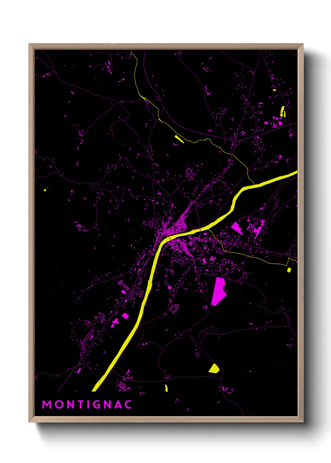 Une affiche de carte sur Montignac
