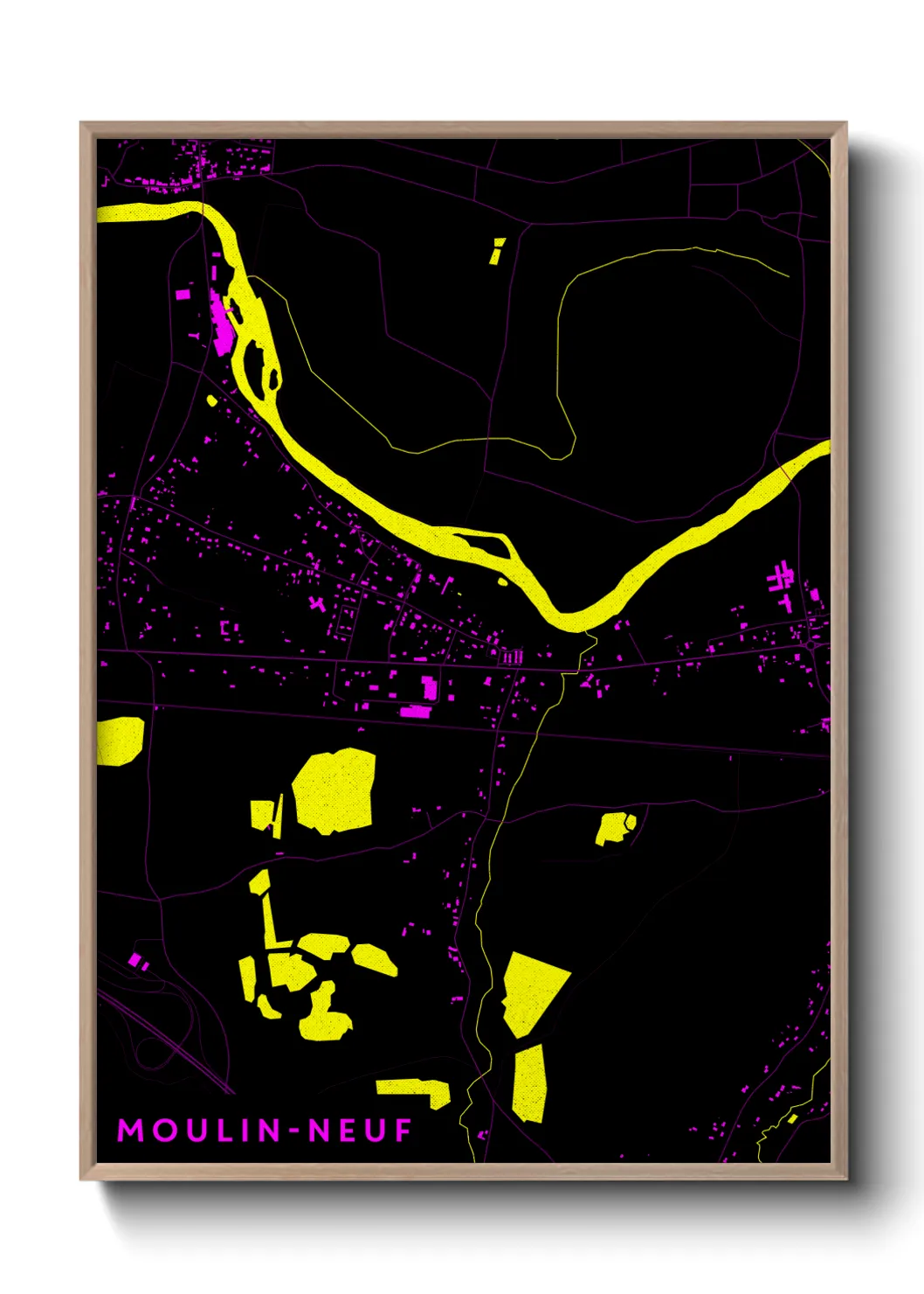 Une affiche de carte sur Moulin-Neuf