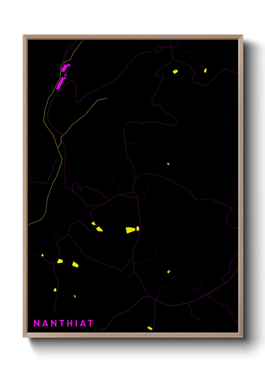 Une affiche de carte sur Nanthiat