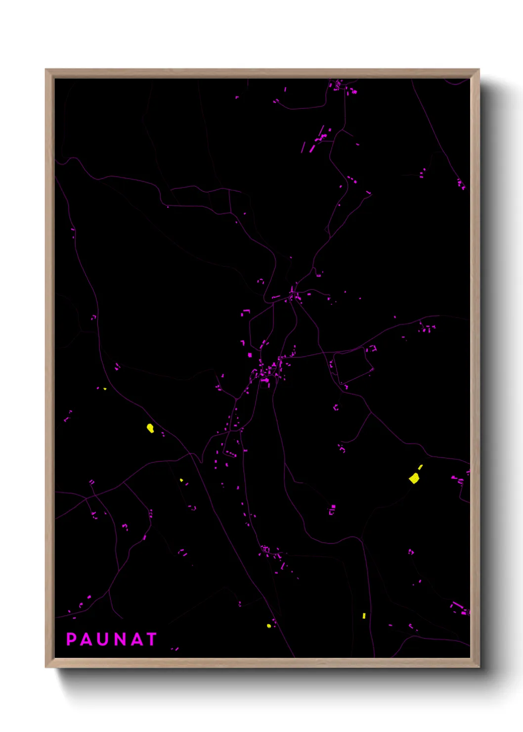 Une affiche de carte sur Paunat