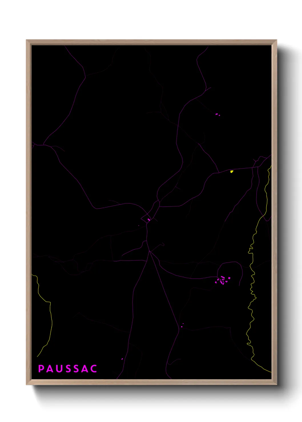 Une affiche de carte sur Paussac