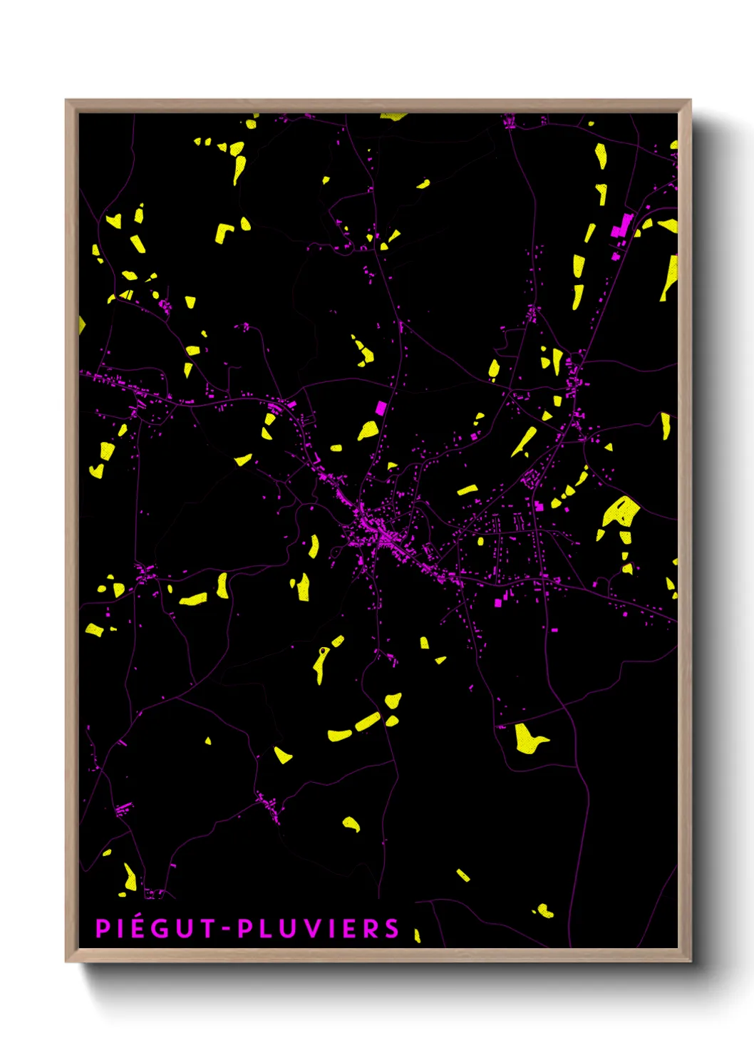 Une affiche de carte sur Piégut-Pluviers