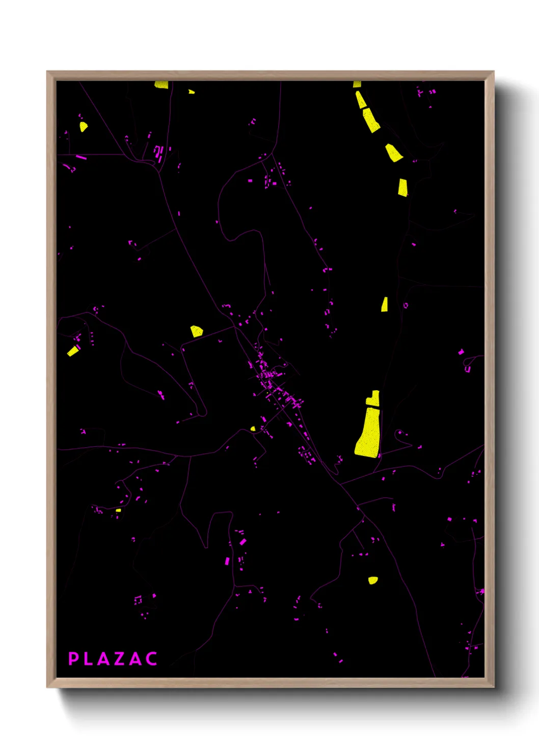 Une affiche de carte sur Plazac