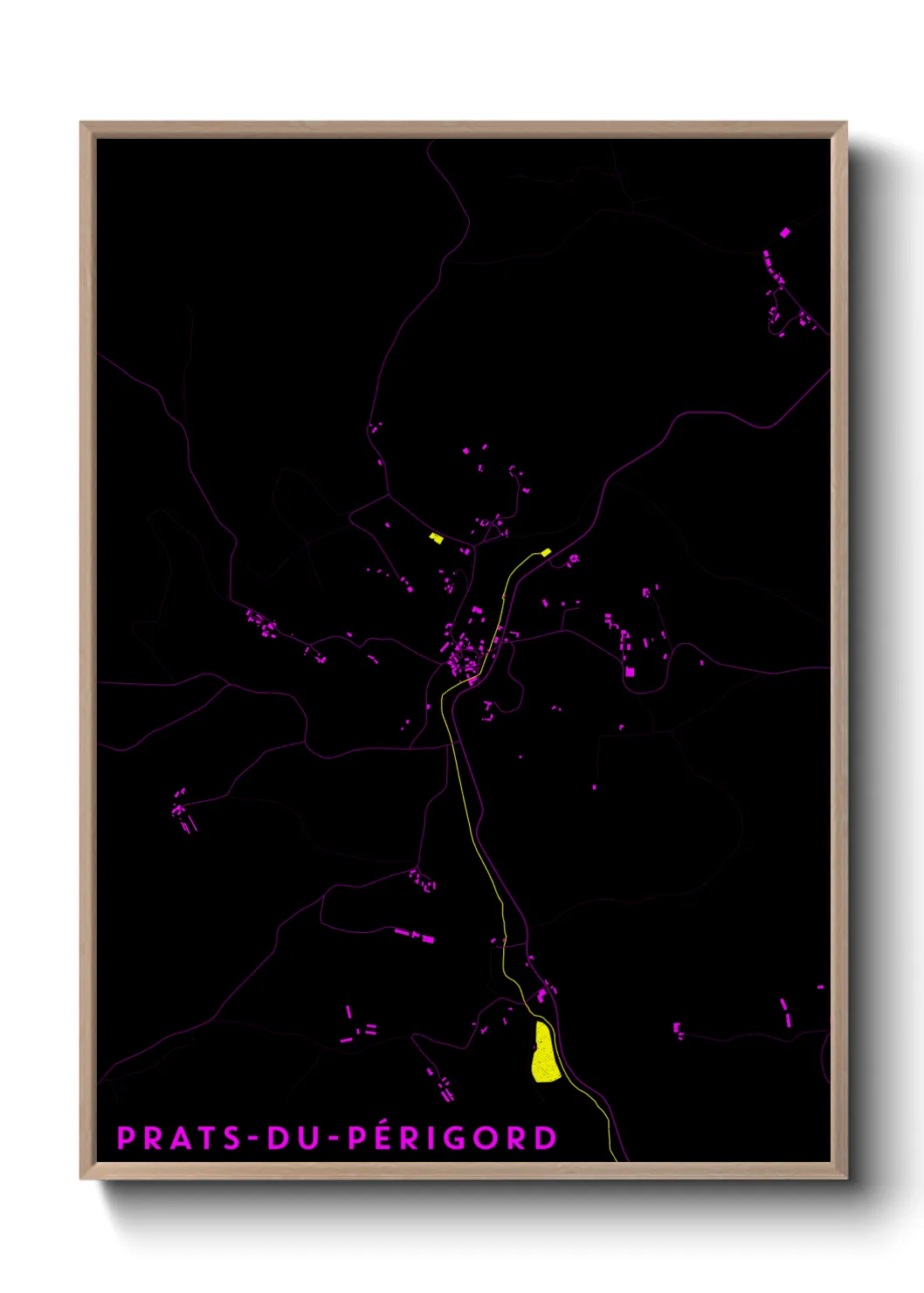 Une affiche de carte sur Prats-du-Périgord