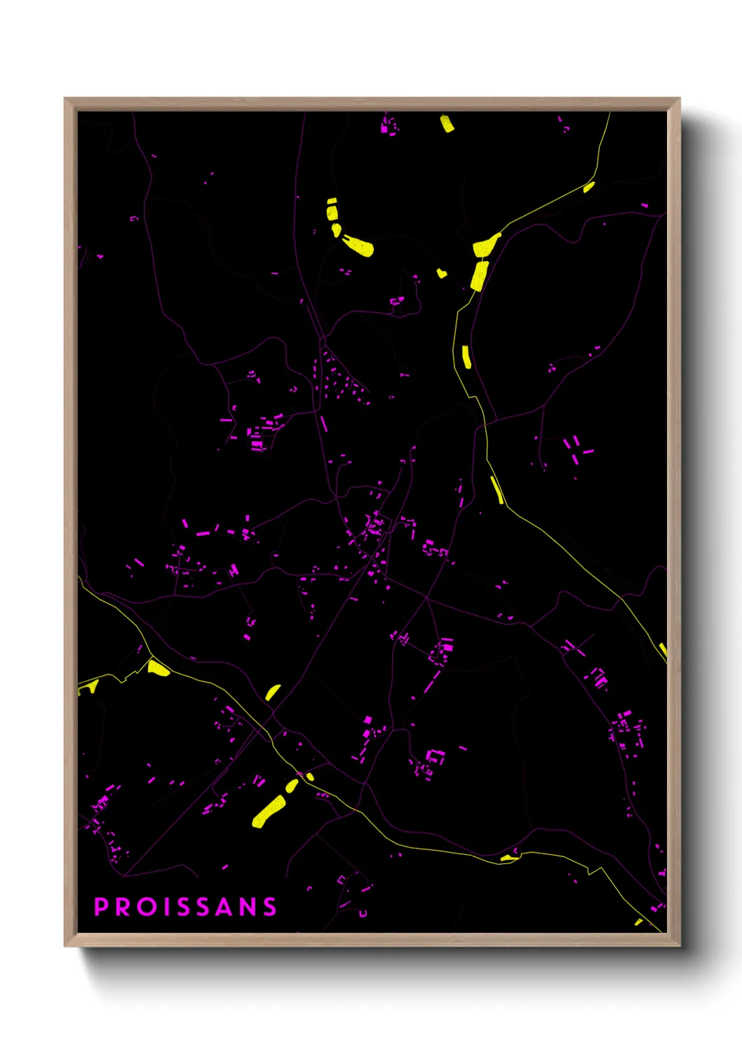 Une affiche de carte sur Proissans