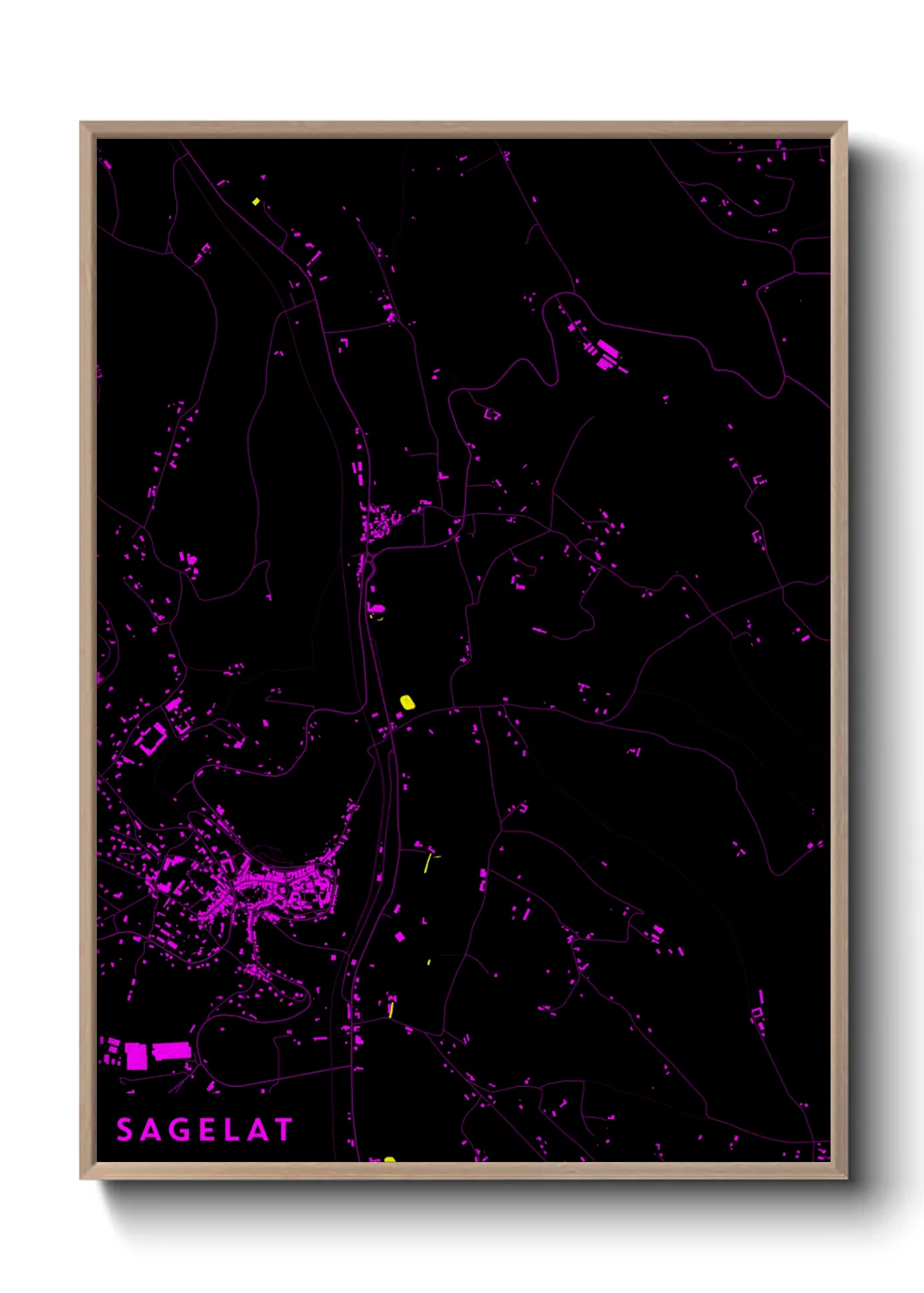 Une affiche de carte sur Sagelat