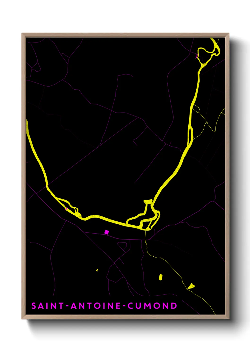 Une affiche de carte sur Saint-Antoine-Cumond