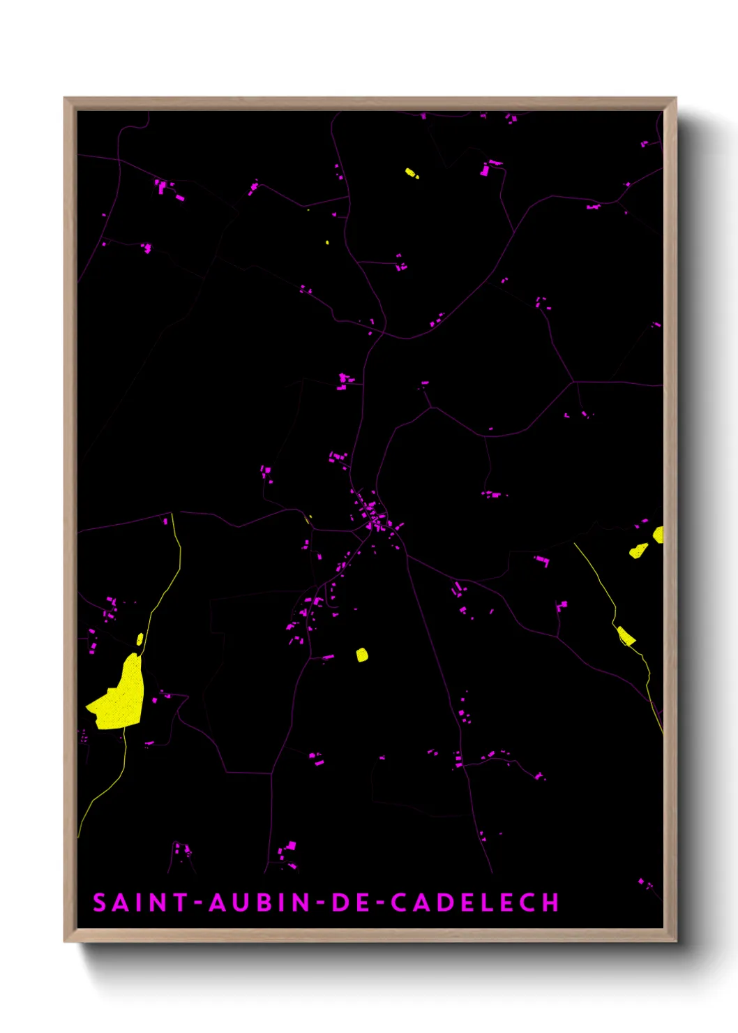 Une affiche de carte sur Saint-Aubin-de-Cadelech