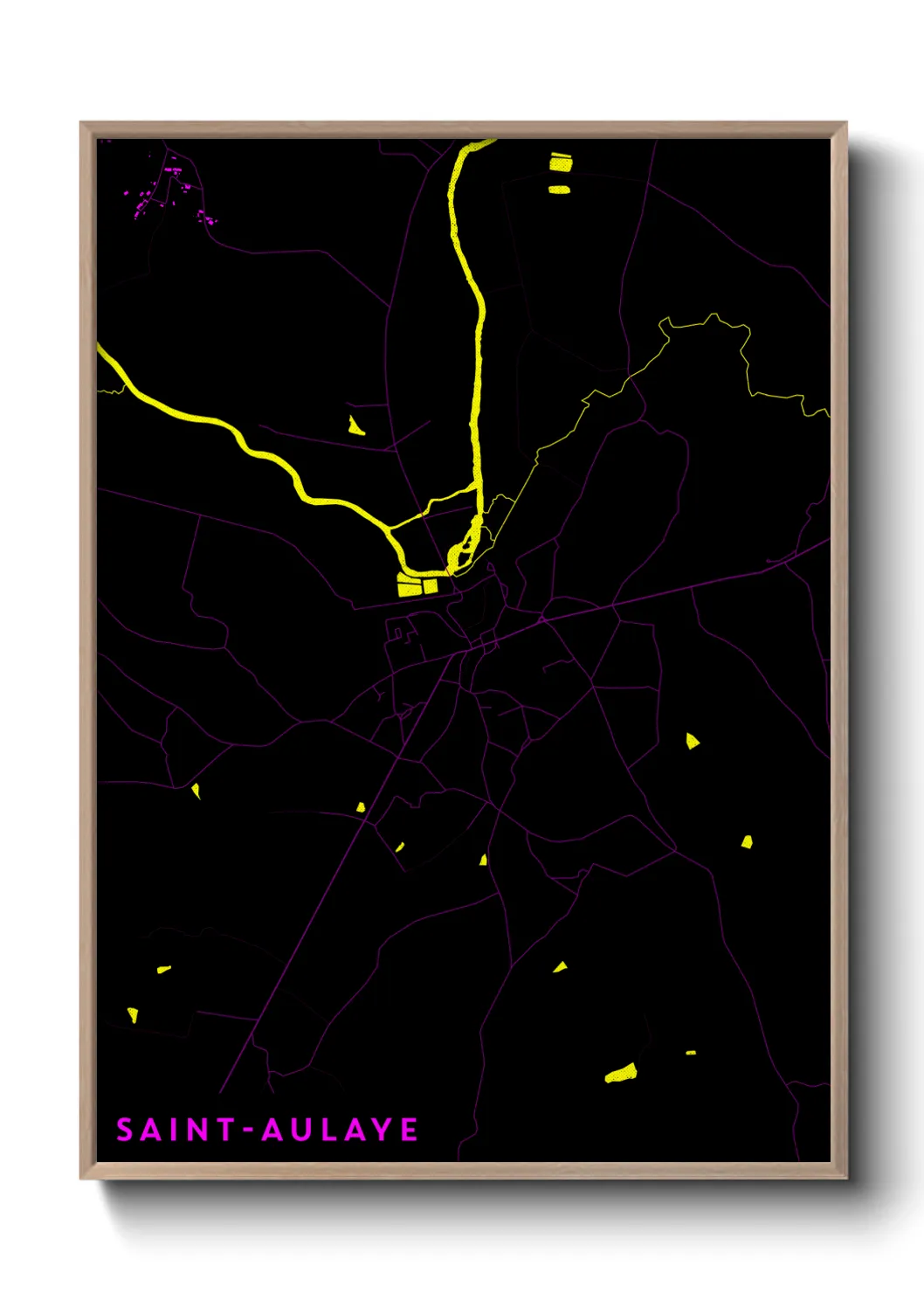 Une affiche de carte sur Saint-Aulaye