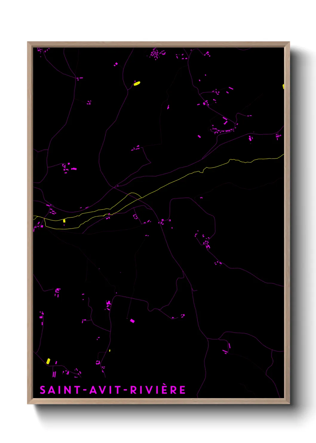 Une affiche de carte sur Saint-Avit-Rivière