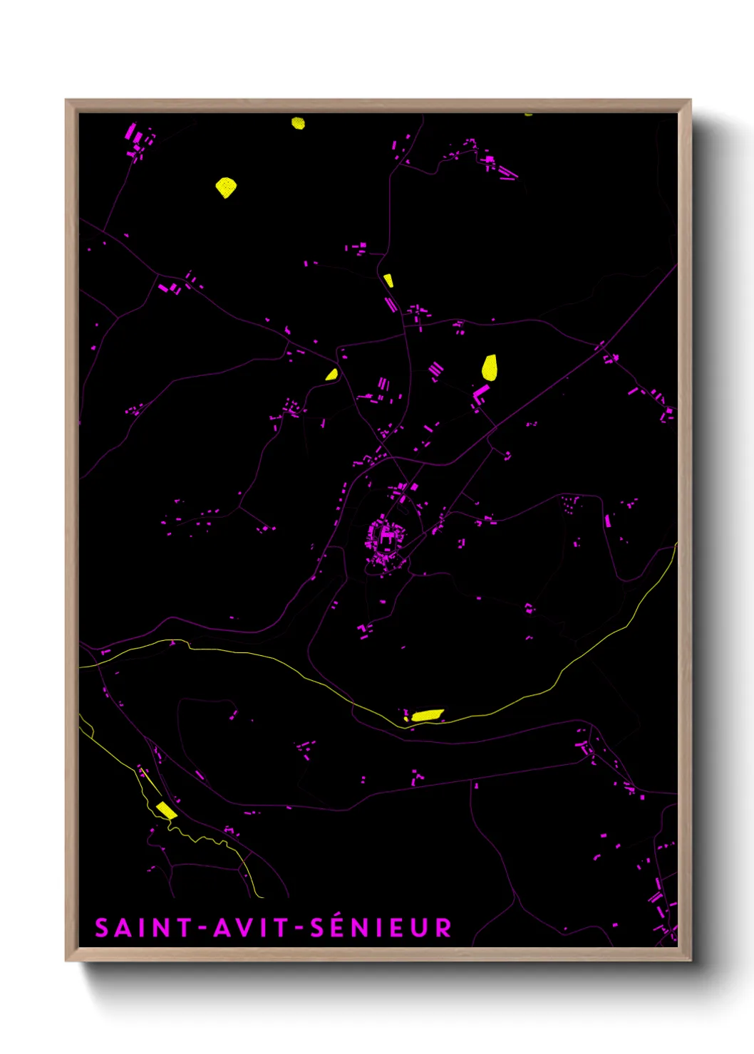 Une affiche de carte sur Saint-Avit-Sénieur