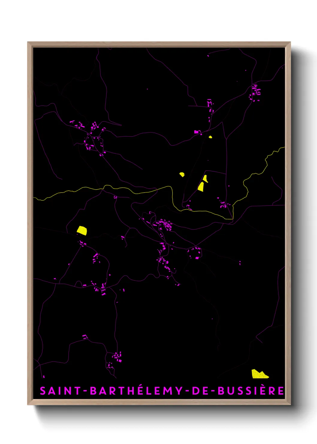Une affiche de carte sur Saint-Barthélemy-de-Bussière