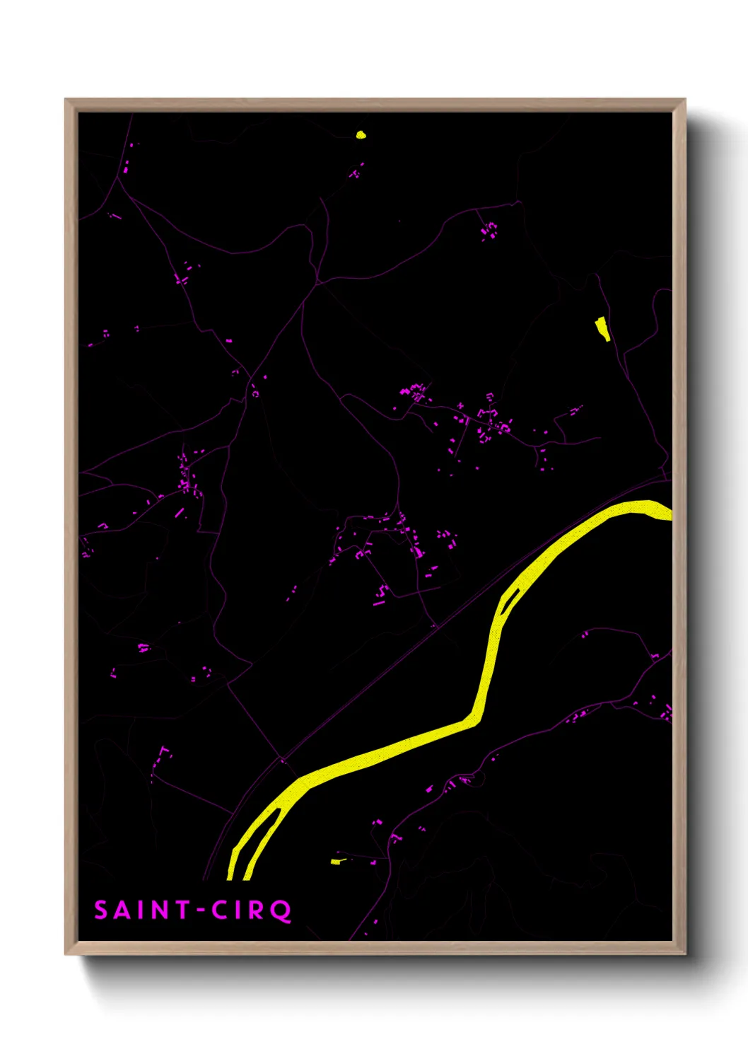 Une affiche de carte sur Saint-Cirq