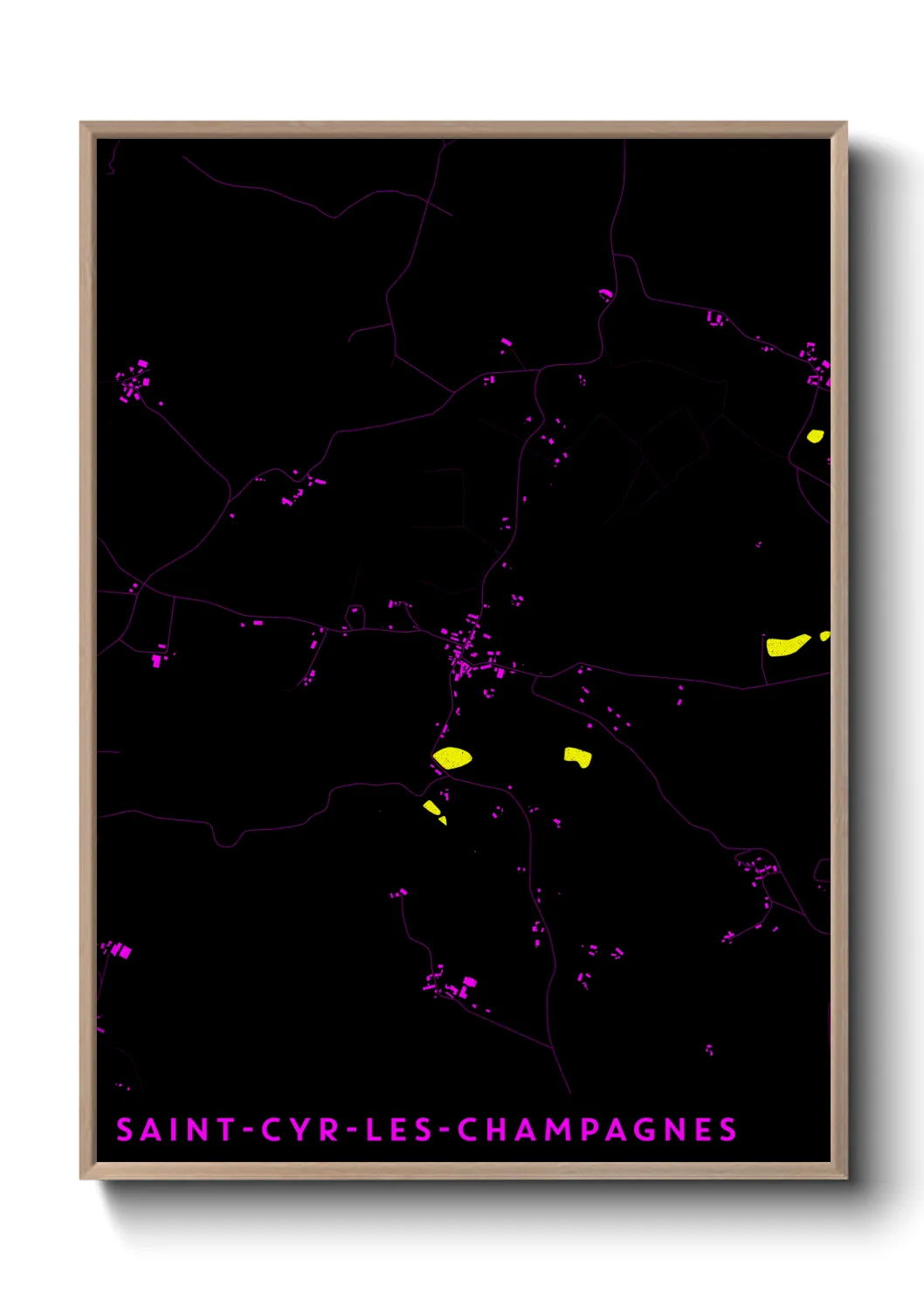 Une affiche de carte sur Saint-Cyr-les-Champagnes