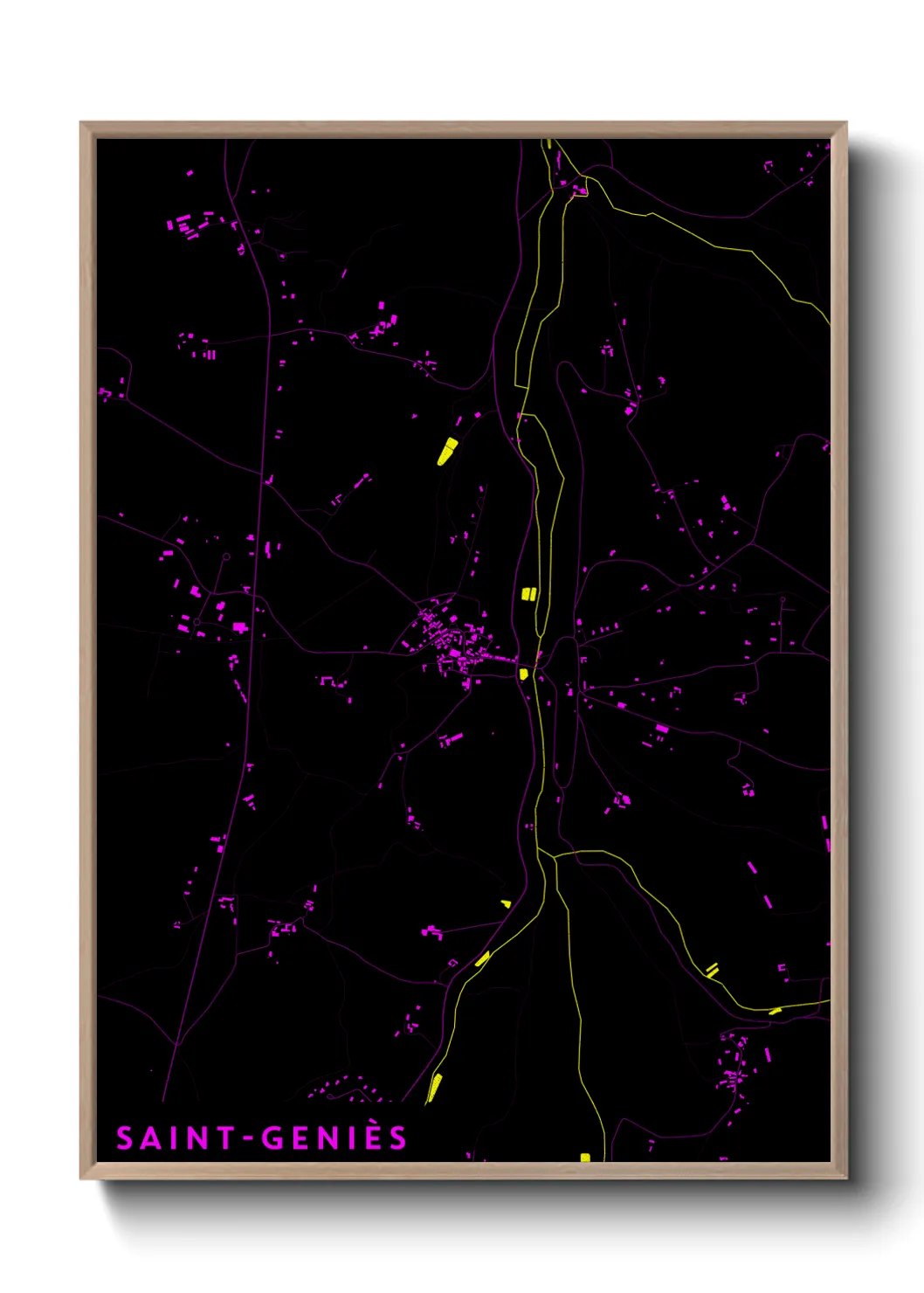 Une affiche de carte sur Saint-Geniès