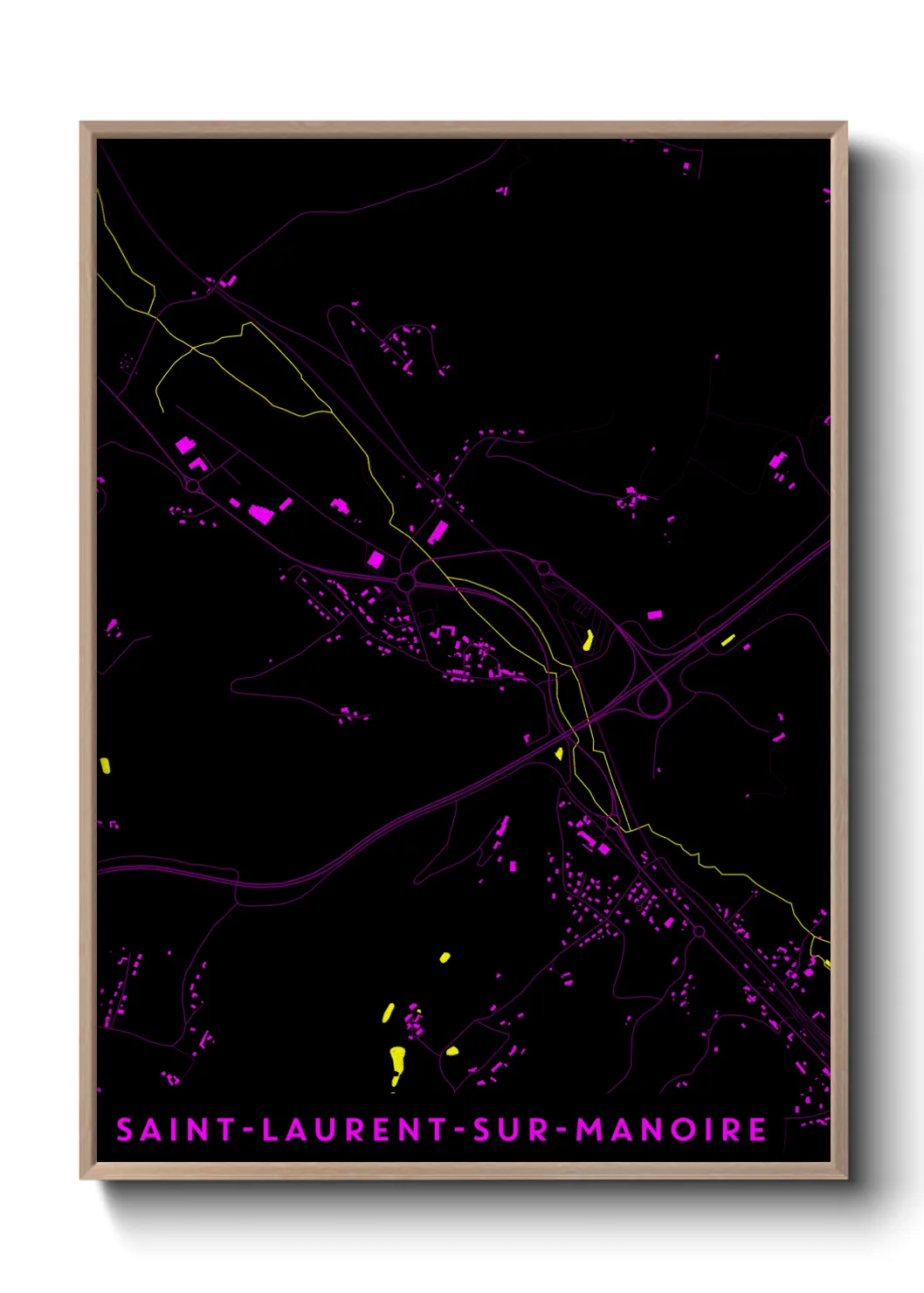 Une affiche de carte sur Saint-Laurent-sur-Manoire