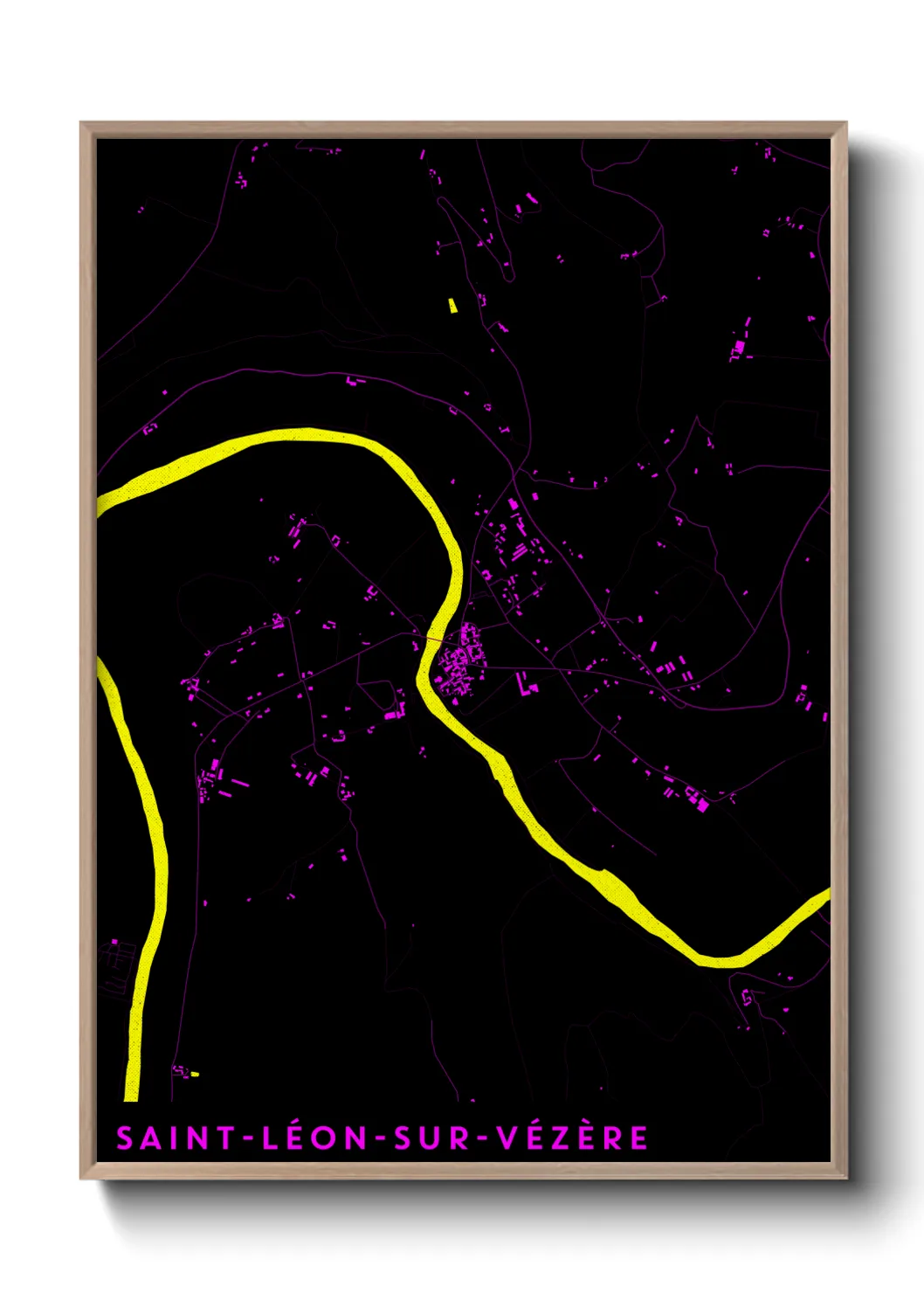 Une affiche de carte sur Saint-Léon-sur-Vézère