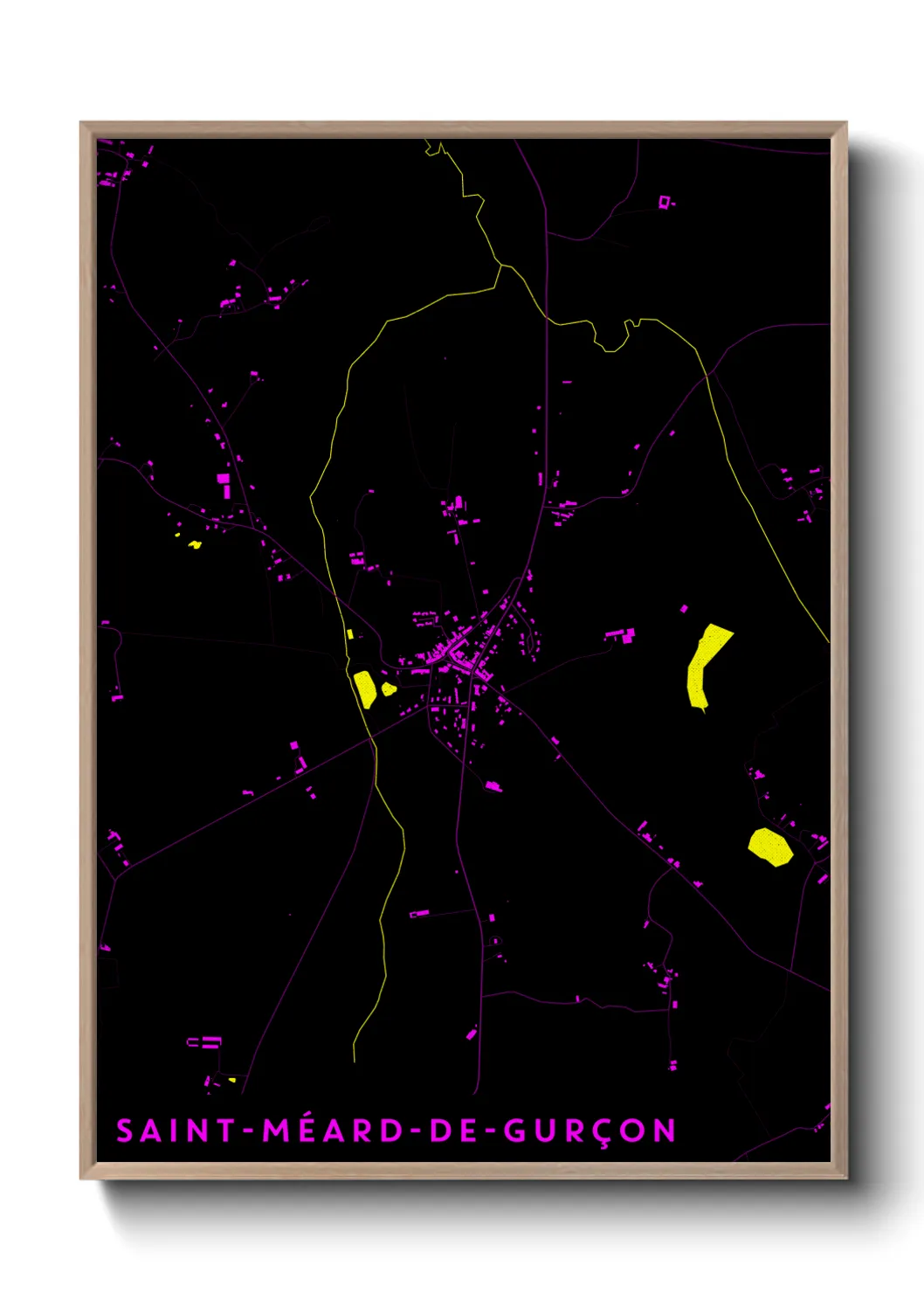 Une affiche de carte sur Saint-Méard-de-Gurçon