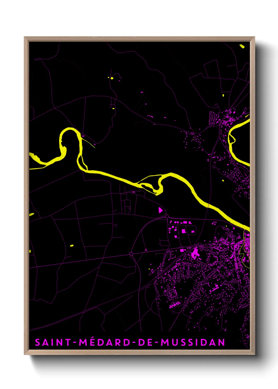 Une affiche de carte sur Saint-Médard-de-Mussidan
