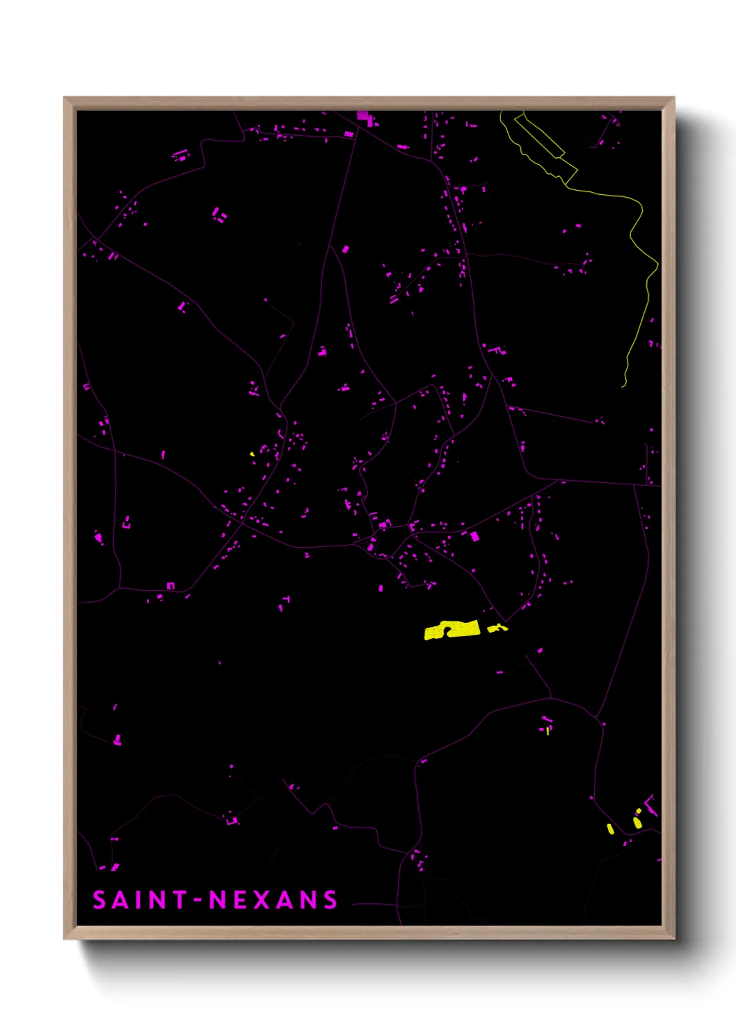 Une affiche de carte sur Saint-Nexans