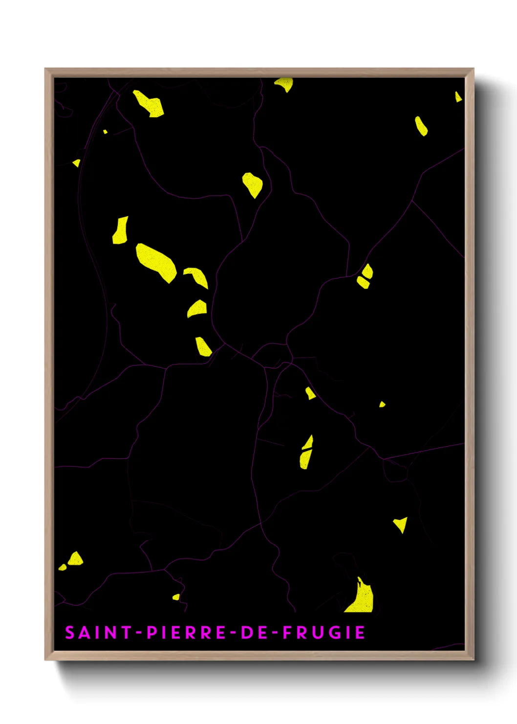Une affiche de carte sur Saint-Pierre-de-Frugie