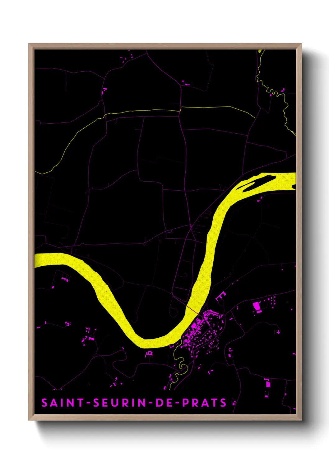 Une affiche de carte sur Saint-Seurin-de-Prats