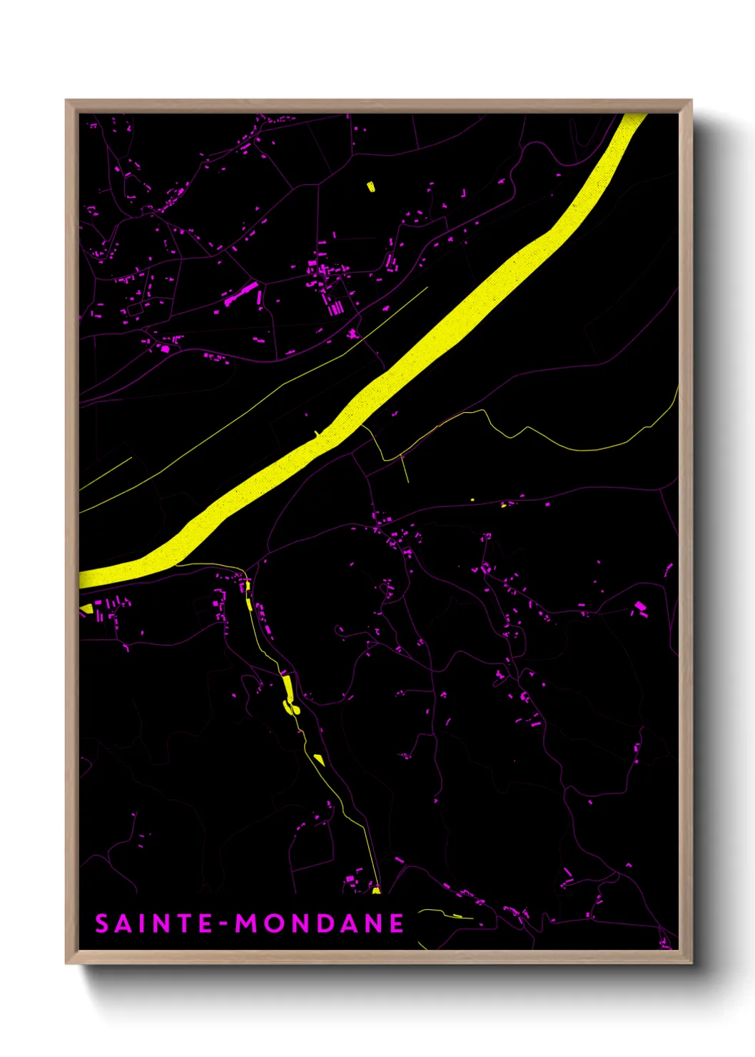 Une affiche de carte sur Sainte-Mondane