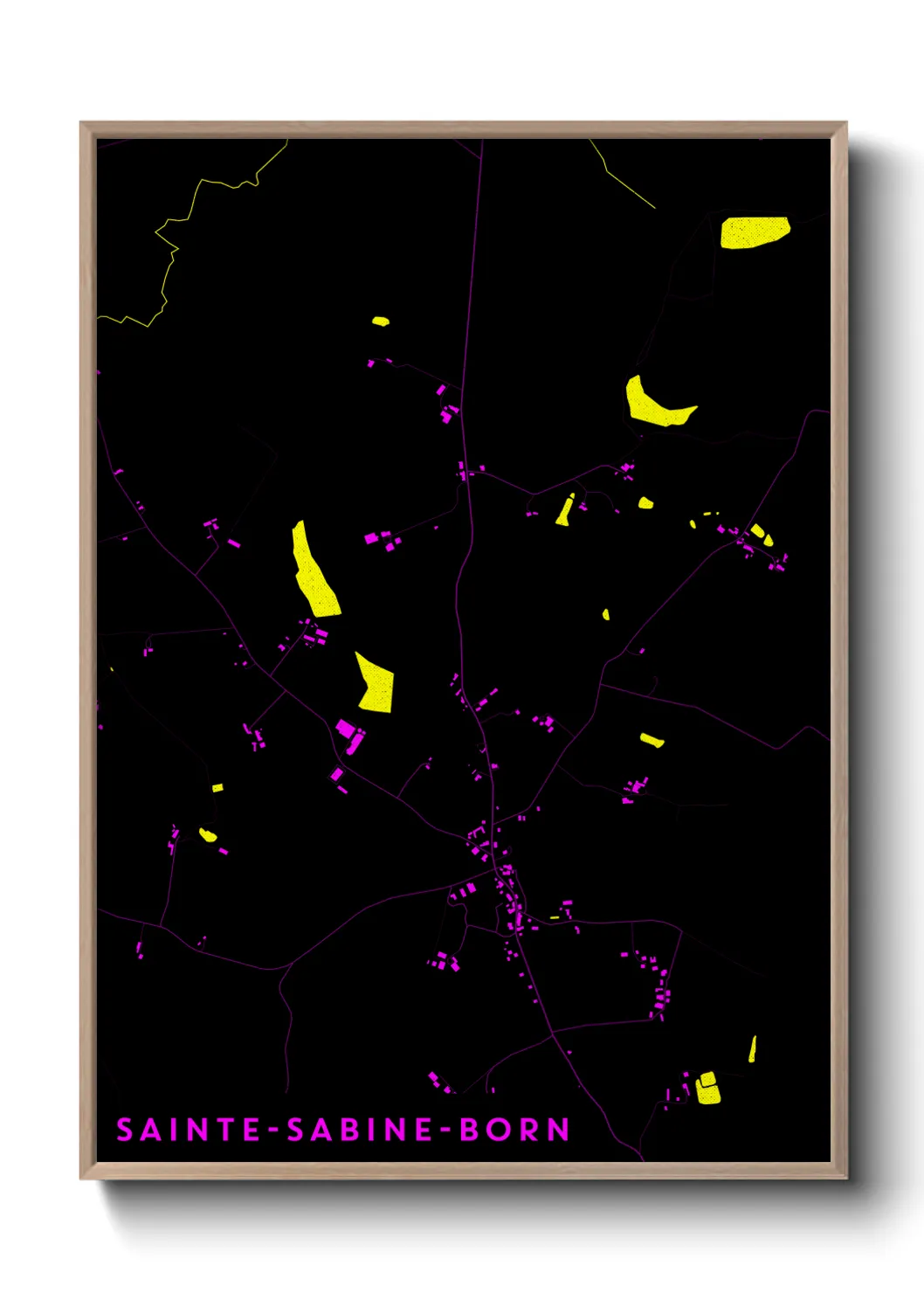 Une affiche de carte sur Sainte-Sabine-Born