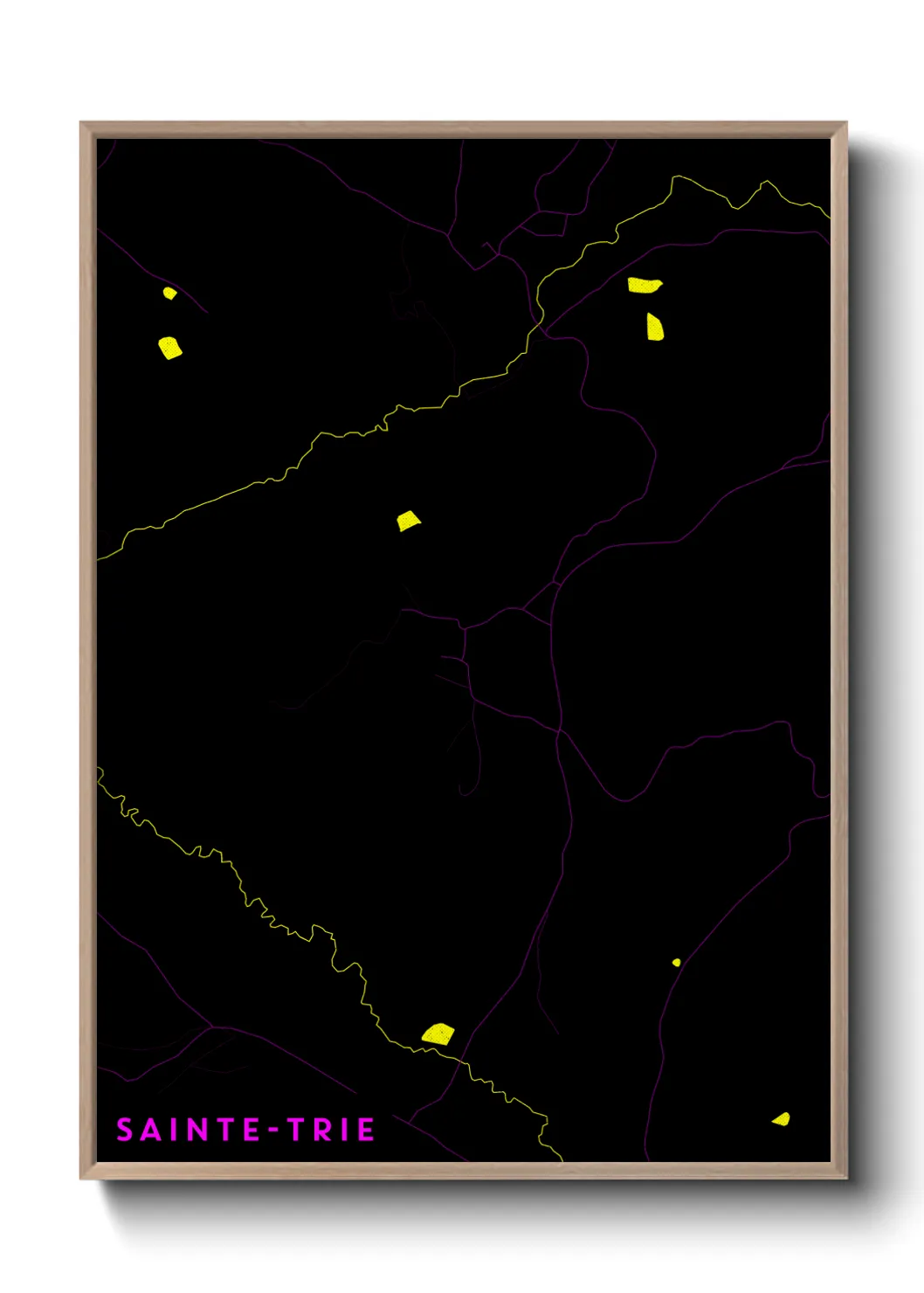 Une affiche de carte sur Sainte-Trie