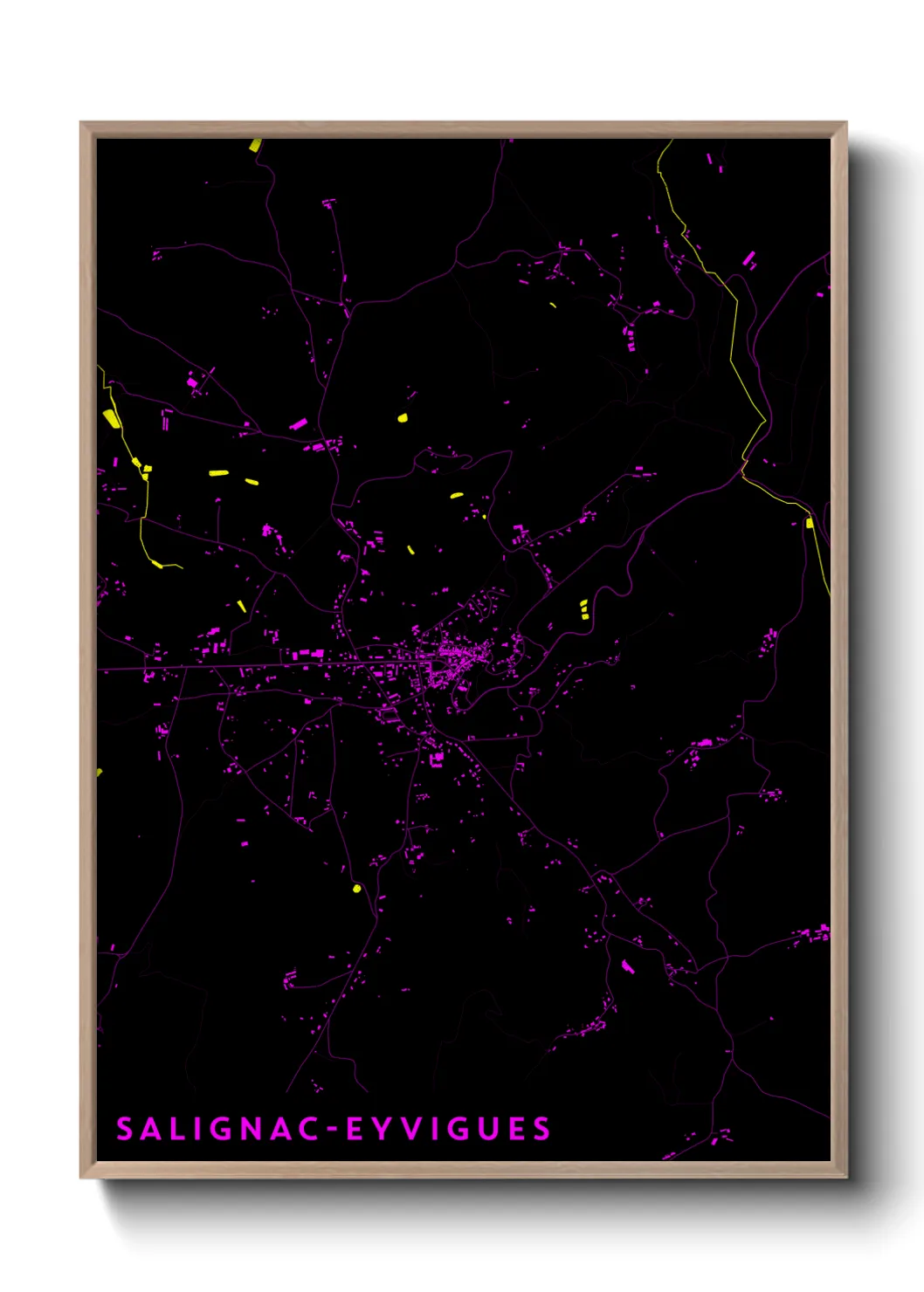 Une affiche de carte sur Salignac-Eyvigues