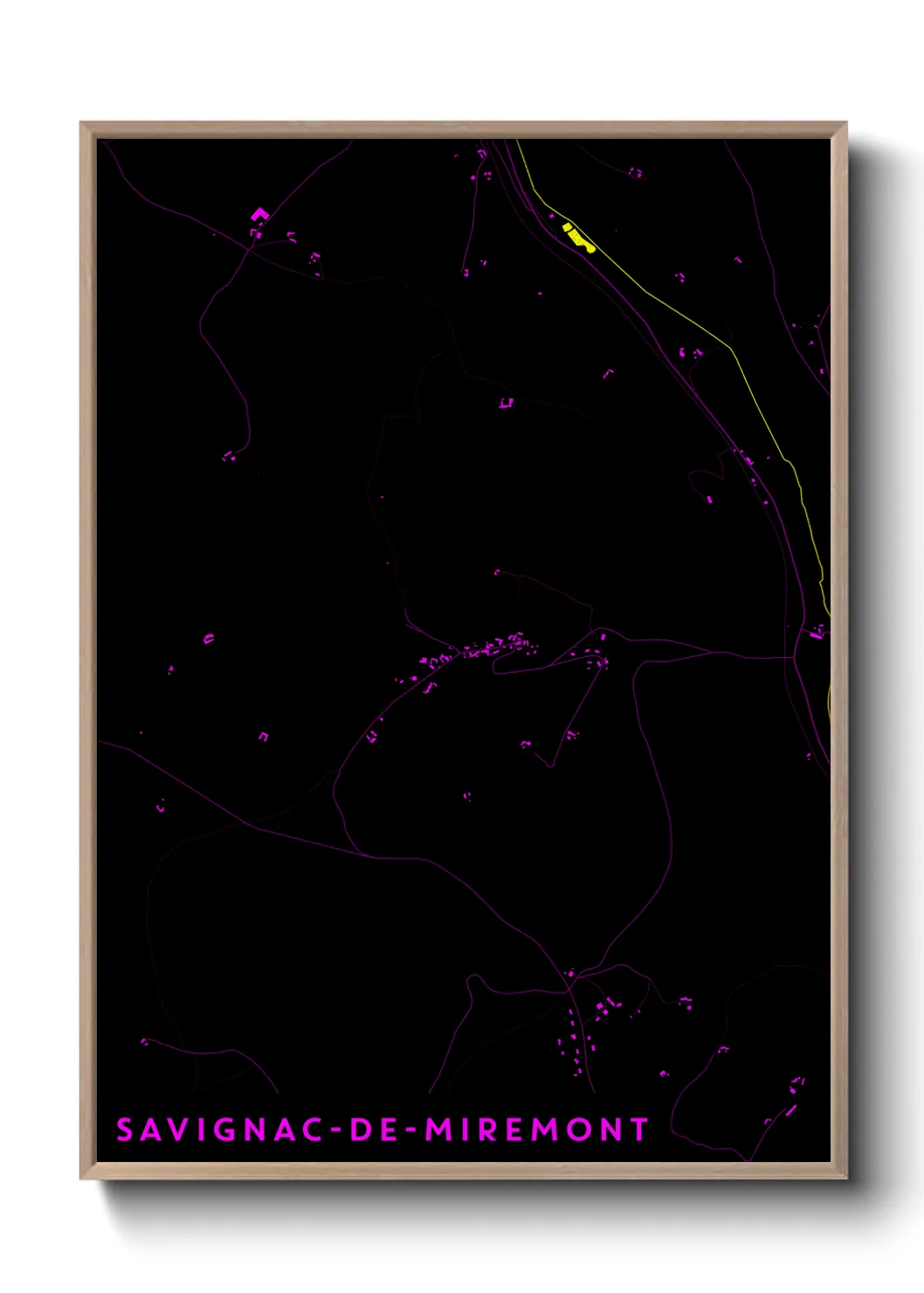 Une affiche de carte sur Savignac-de-Miremont