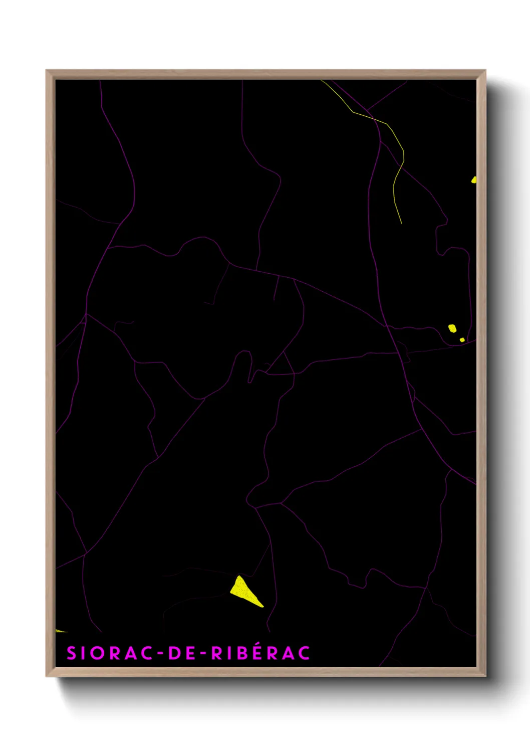 Une affiche de carte sur Siorac-de-Ribérac