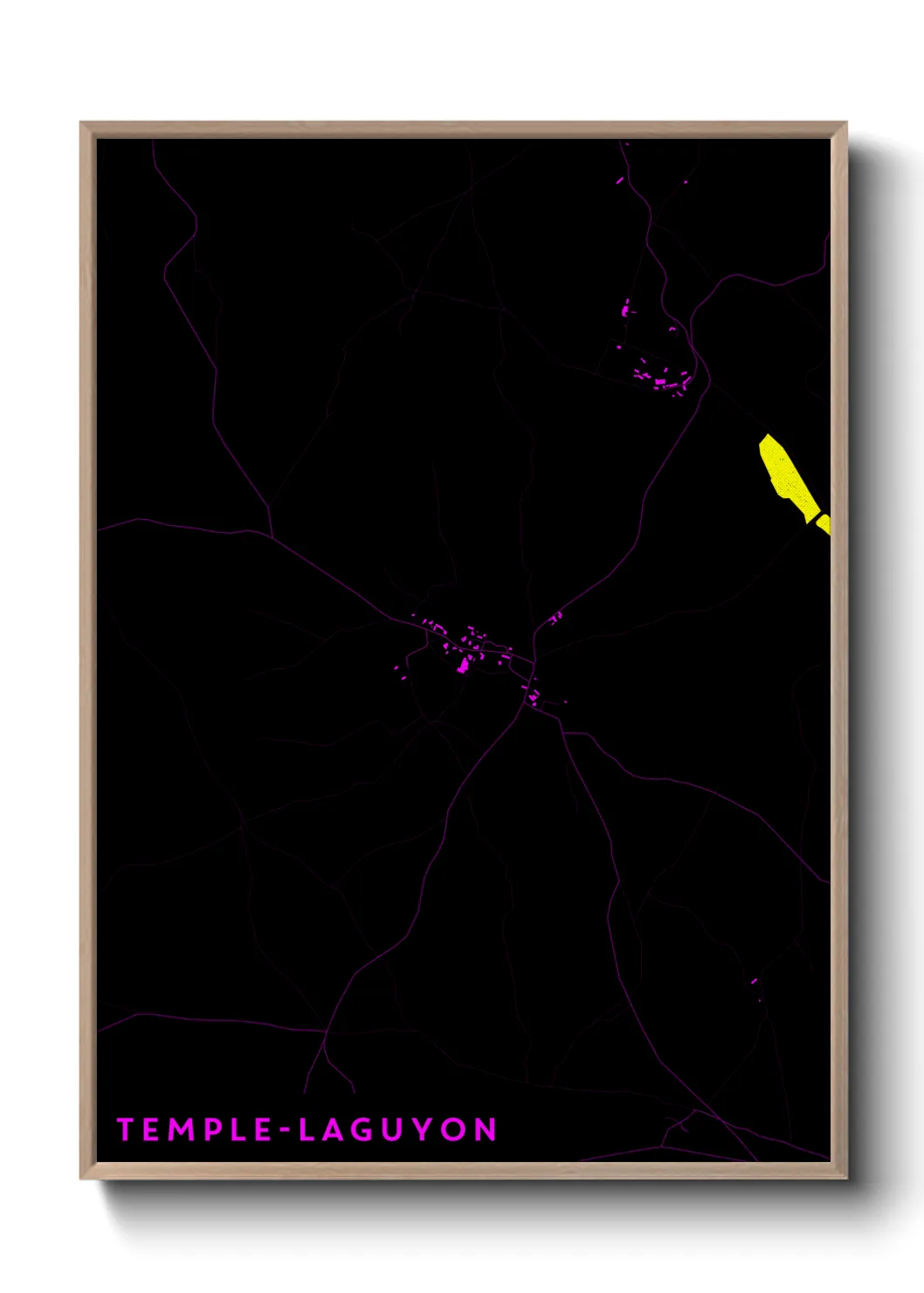 Une affiche de carte sur Temple-Laguyon