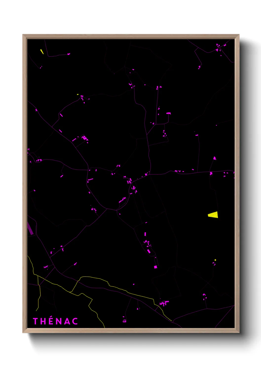 Une affiche de carte sur Thénac
