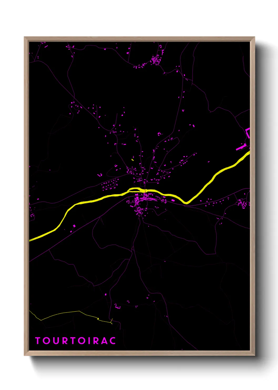 Une affiche de carte sur Tourtoirac