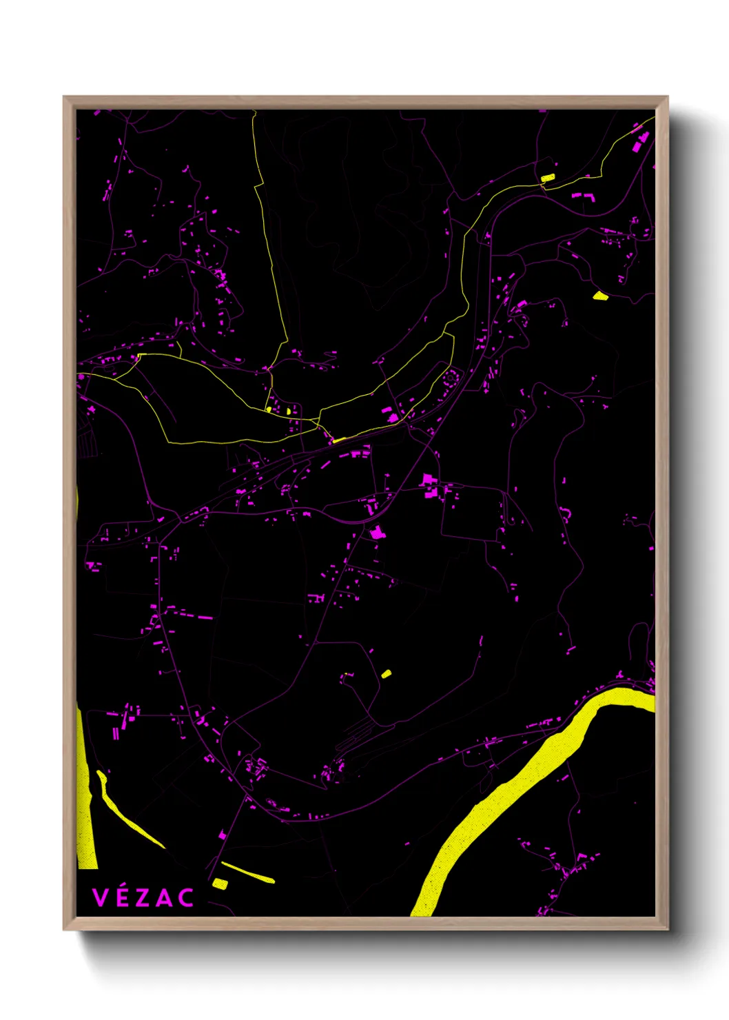 Une affiche de carte sur Vézac