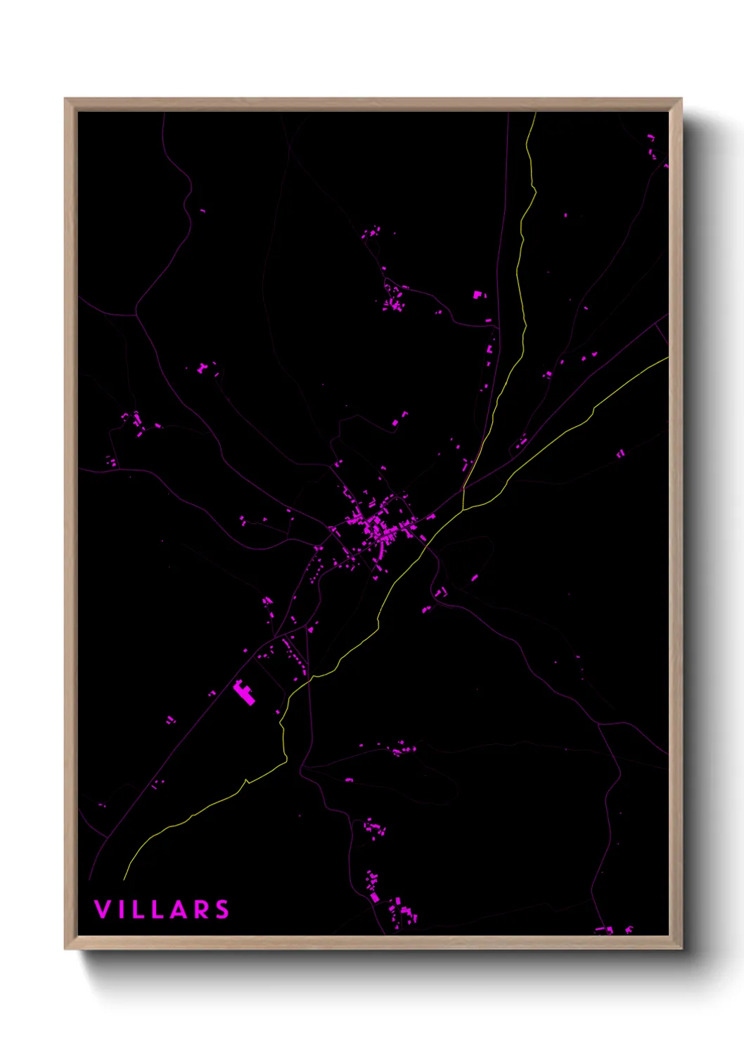 Une affiche de carte sur Villars