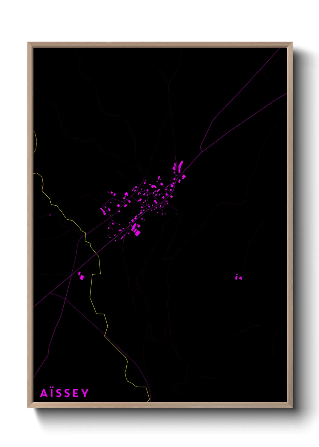 Une affiche de carte sur Aïssey