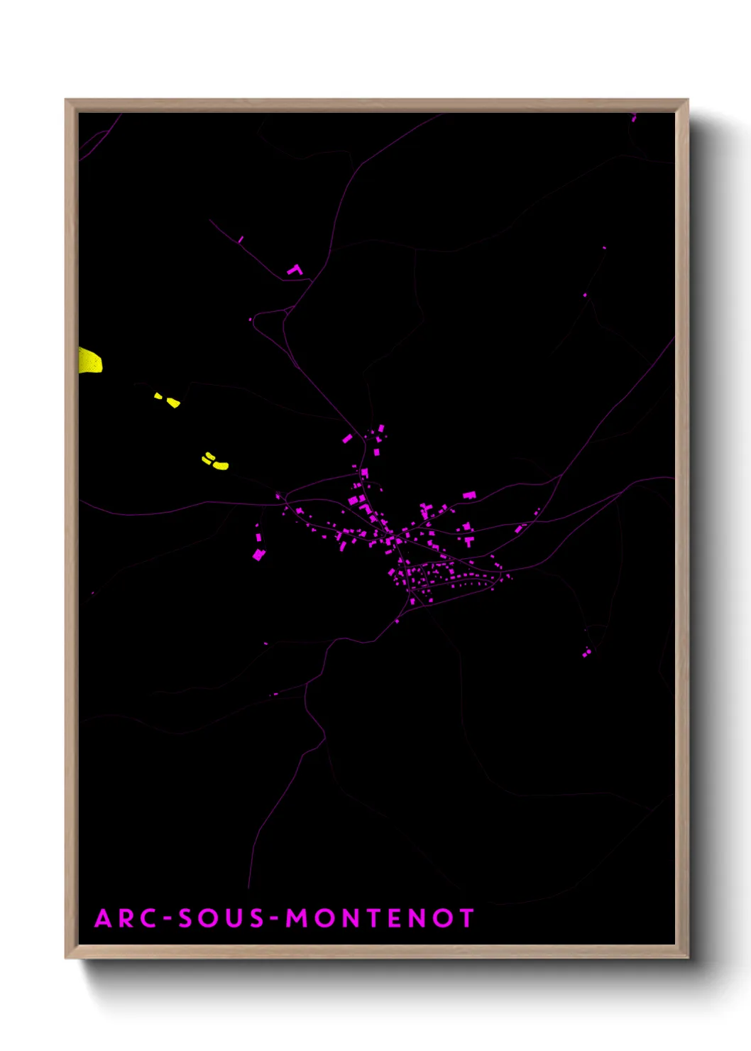 Une affiche de carte sur Arc-sous-Montenot