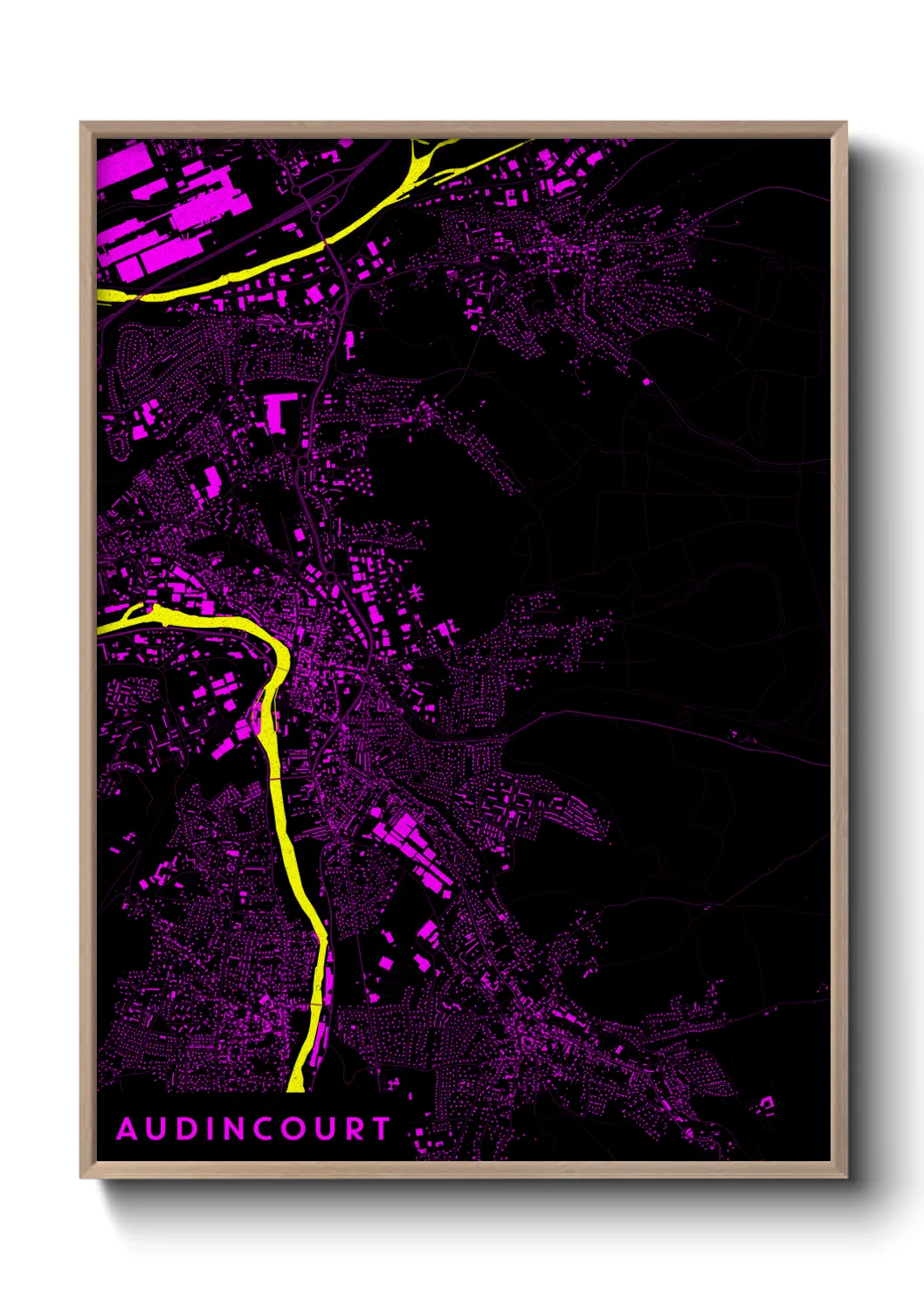 Une affiche de carte sur Audincourt