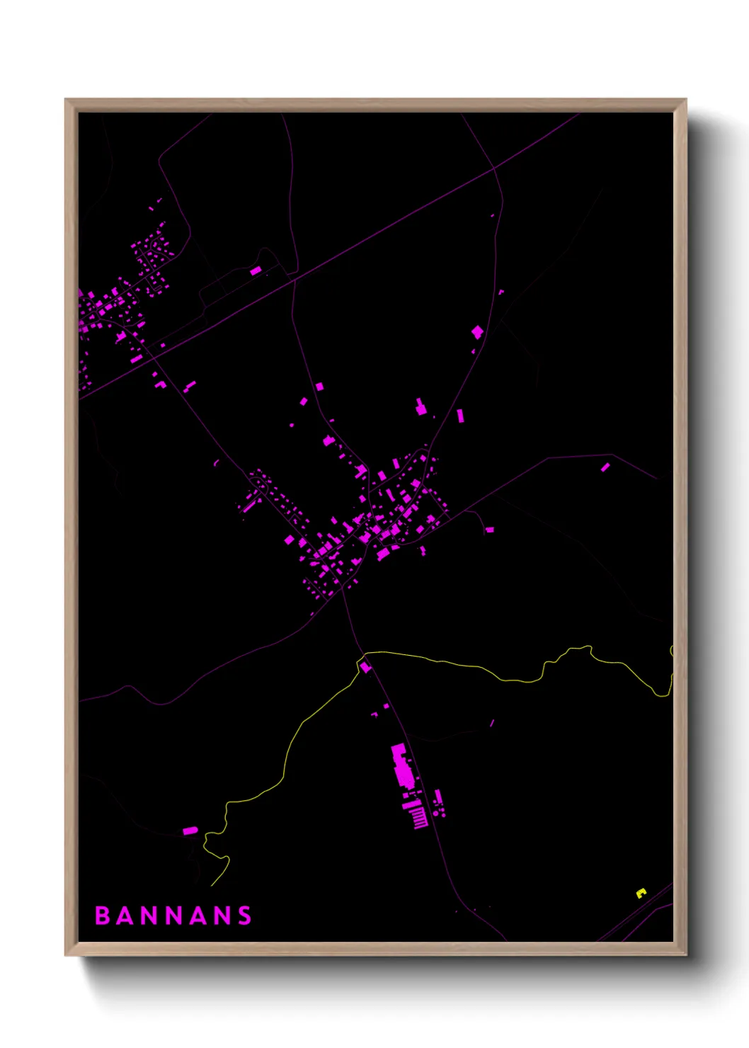 Une affiche de carte sur Bannans