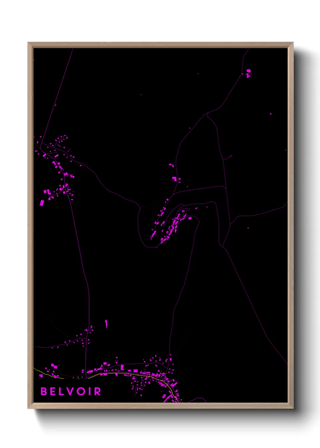 Une affiche de carte sur Belvoir