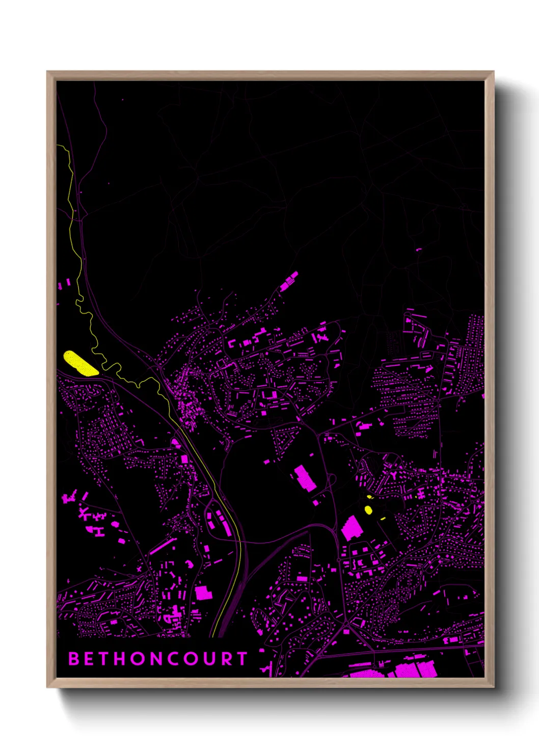 Une affiche de carte sur Bethoncourt