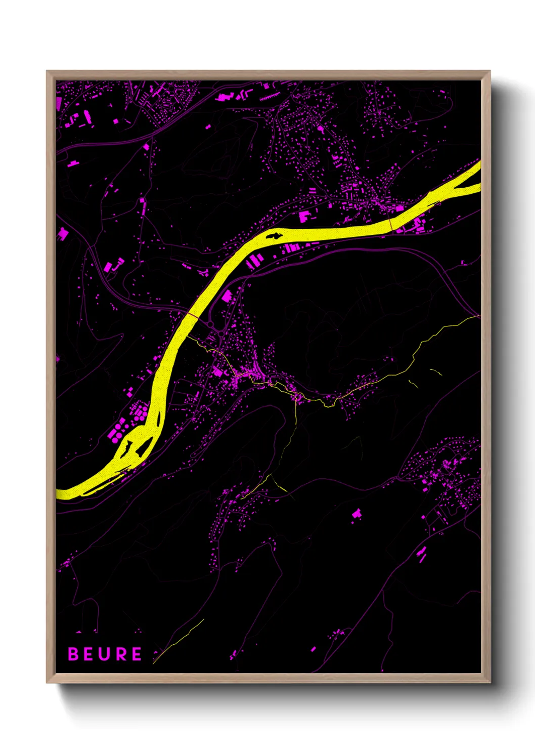 Une affiche de carte sur Beure