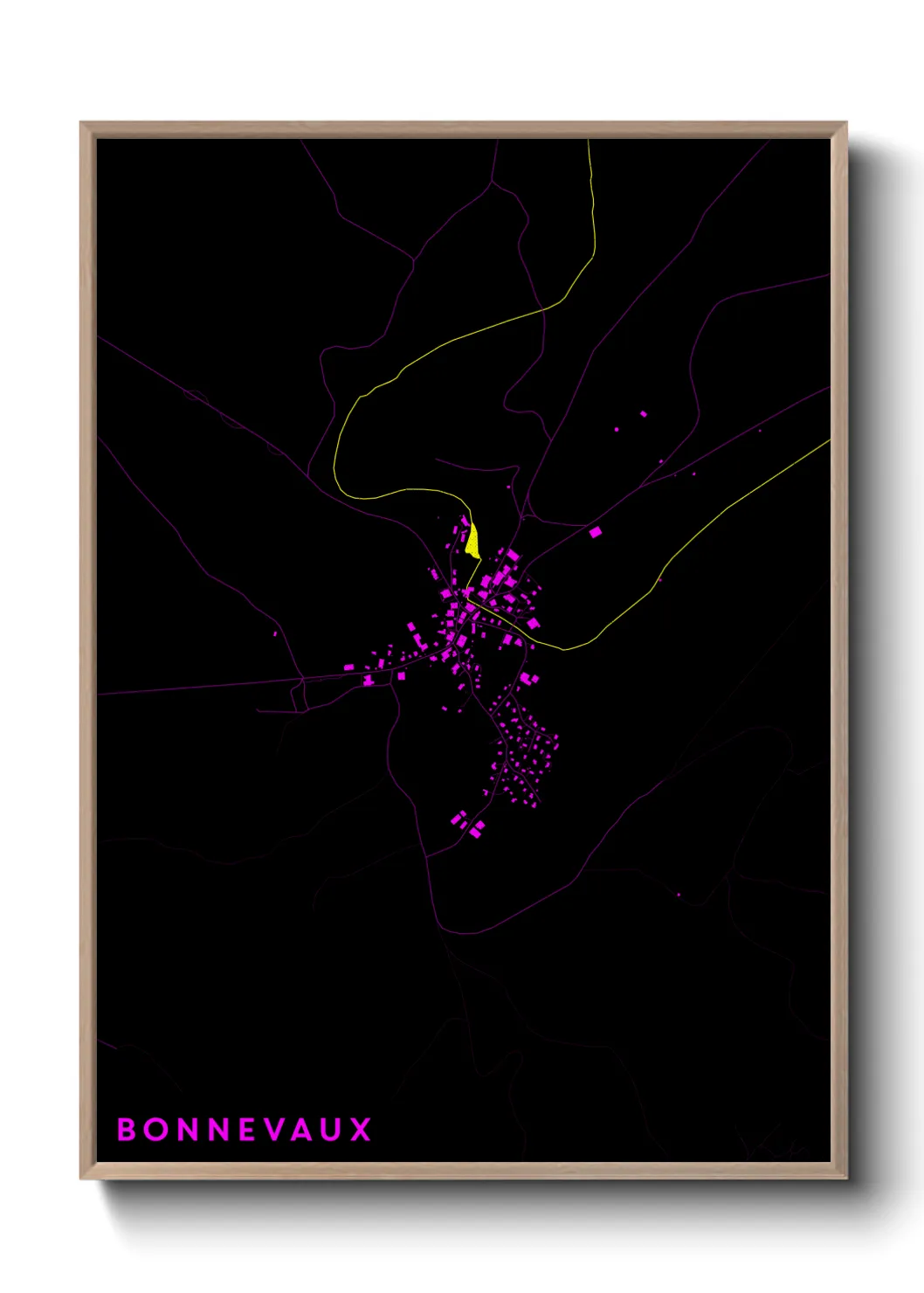 Une affiche de carte sur Bonnevaux