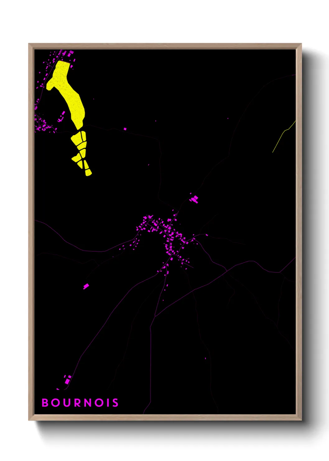 Une affiche de carte sur Bournois