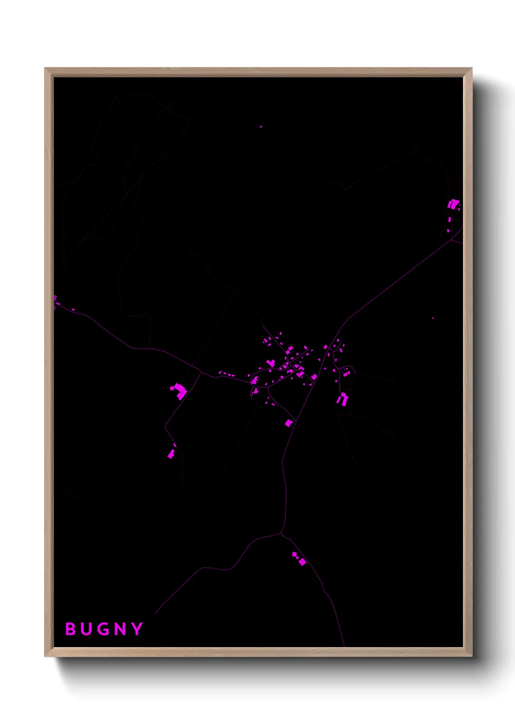 Une affiche de carte sur Bugny