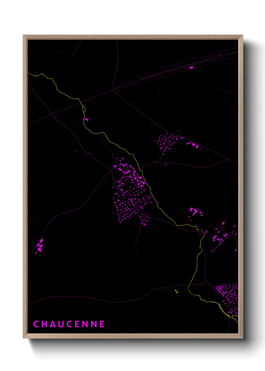 Une affiche de carte sur Chaucenne