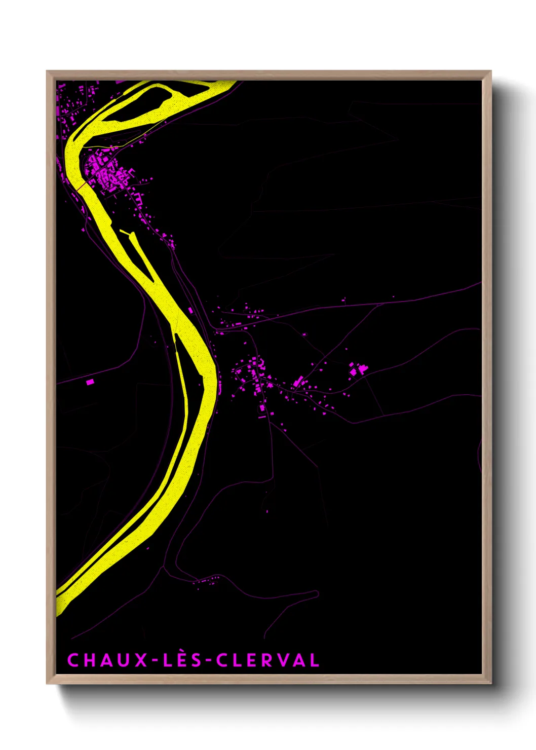 Une affiche de carte sur Chaux-lès-Clerval